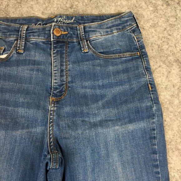Universal Thread Jeans 6 28 High Rise Skinny Medium Wash Distressed Stretch Blue - Picture 3 of 15